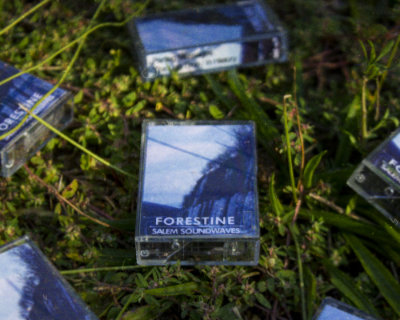a microcassette in the grass